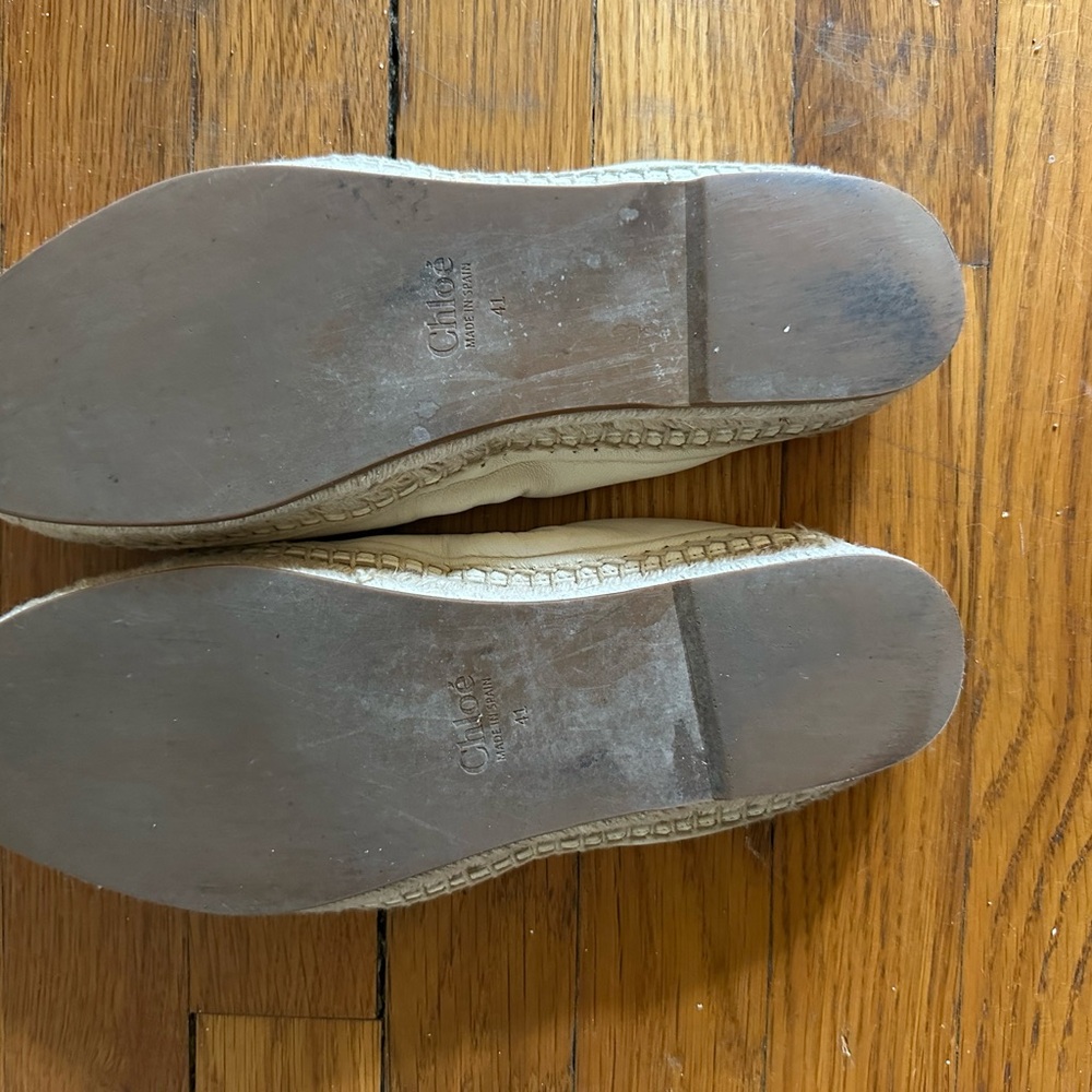 Chloe “Lucinda” White Leather Espadrilles - Picture 6 of 7